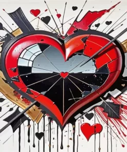 Broken Heart With Arrow Diamond Painting