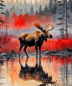 Brown Moose Diamond Painting