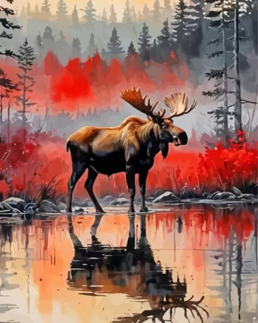 Brown Moose Diamond Painting