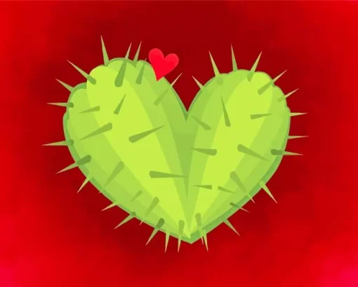 Cactus Heart Diamond Painting