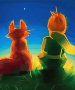 Cartoon Boy And Fox Diamond Painting