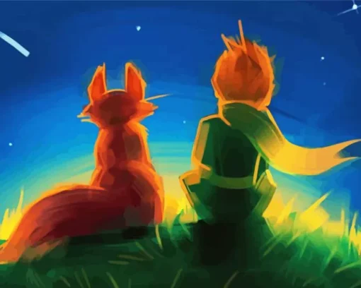 Cartoon Boy And Fox Diamond Painting