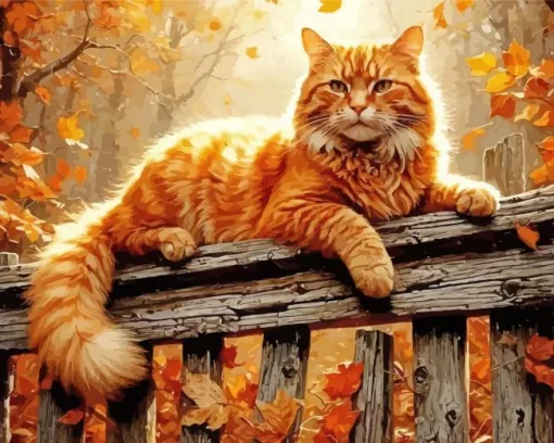 Cat Fall Art Diamond Painting