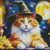 Cat Witch And Candle Diamond Painting