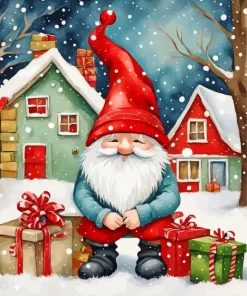 Christmas Gnome Art Diamond Painting