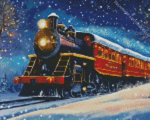 Christmas Train Diamond Painting
