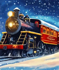Christmas Train Diamond Painting