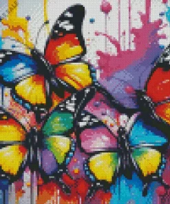 Colorful Butterflies Splash Diamond Painting