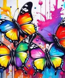 Colorful Butterflies Splash Diamond Painting