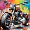 Colorful Harley Davidson Diamond Painting