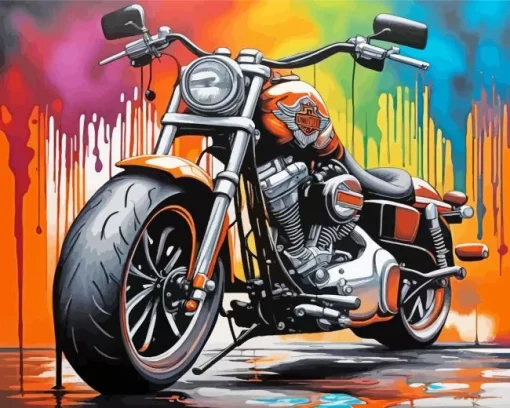Colorful Harley Davidson Diamond Painting