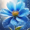 Cool Blue Flower Art Diamond Painting