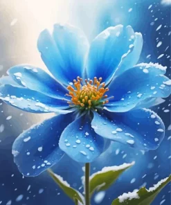 Cool Blue Flower Art Diamond Painting