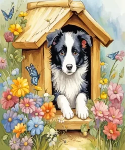 Cool Dog House Diamond Painting
