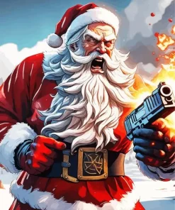 Cool Fighting Santa Art Diamond Painting