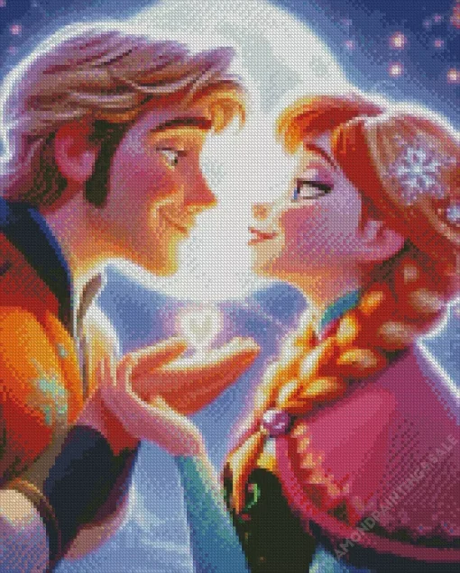 Cute Kristoff and Anna Diamond Painting
