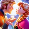 Cute Kristoff and Anna Diamond Painting