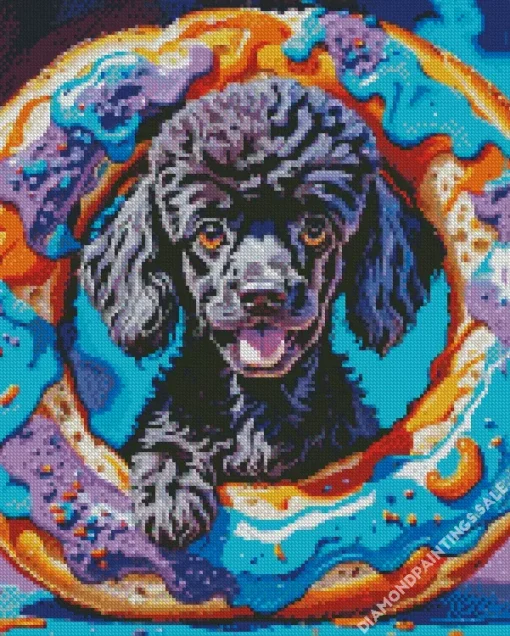 Cute Black Poodle Diamond Painting
