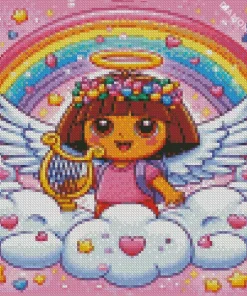 Cute Dora With Wings Diamond Painting
