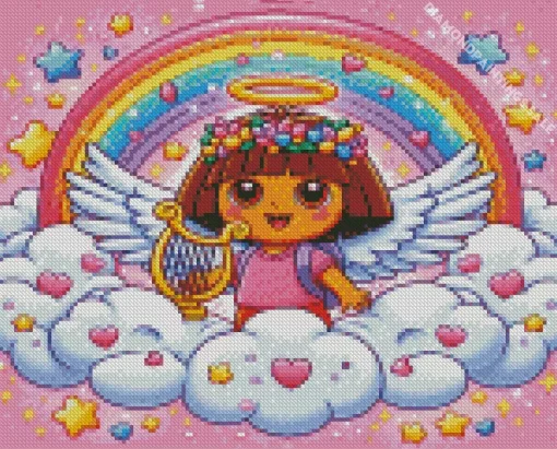 Cute Dora With Wings Diamond Painting