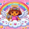 Cute Dora With Wings Diamond Painting