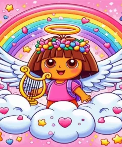 Cute Dora With Wings Diamond Painting