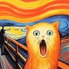 Cute Edvard Munch Cat Diamond Painting