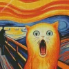 Cute Edvard Munch Cat Diamond Painting