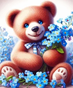 Cute Teddy Bear Diamond Painting