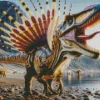 Dino With Sail Art Diamond Painting