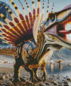 Dino With Sail Art Diamond Painting