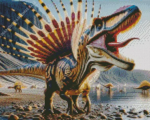 Dino With Sail Art Diamond Painting
