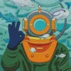 Diver Illustration Diamond Painting