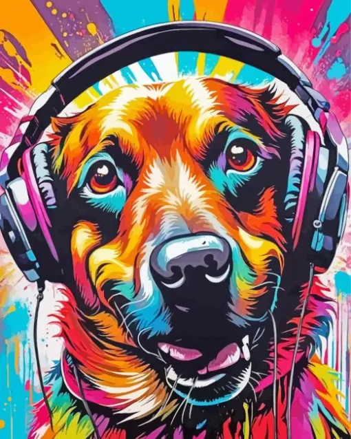 Dj Dog Diamond Painting