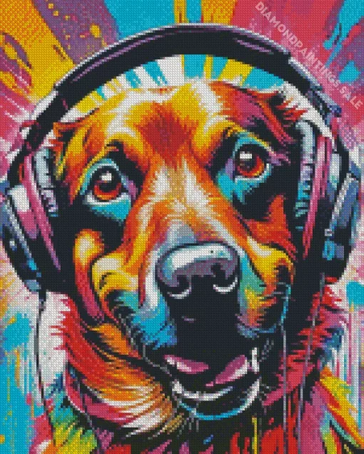 Dj Dog Diamond Painting