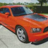Dodge Charger Daytona Orange Diamond Painting