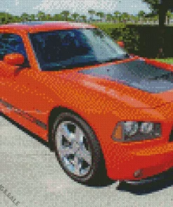 Dodge Charger Daytona Orange Diamond Painting