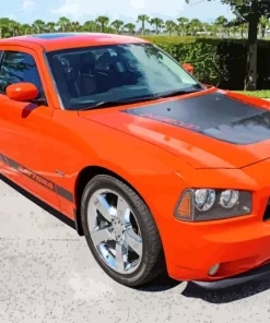 Dodge Charger Daytona Orange Diamond Painting