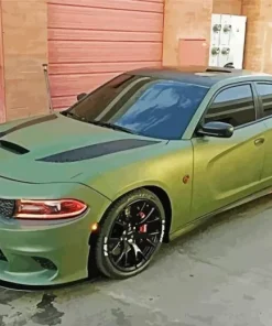 Dodge Charger Green Diamond Painting