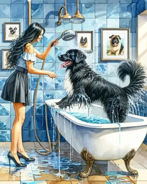 Dog Grooming Diamond Painting
