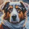 Dog In Snow Art Diamond Painting