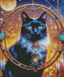 Dream Catcher Black Cat Diamond Painting