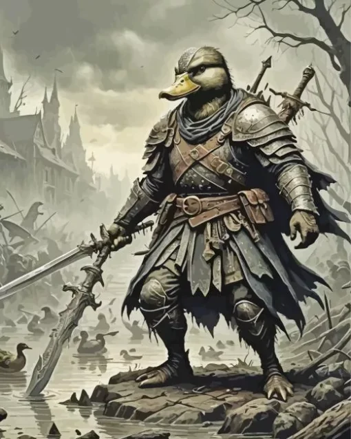 Duck Warrior Art Diamond Painting