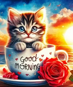 Early Morning Sunrise Good Morning Coffee Diamond Painting