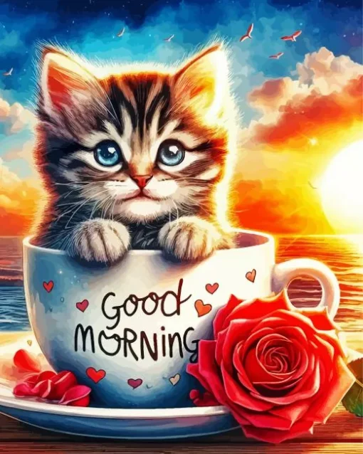 Early Morning Sunrise Good Morning Coffee Diamond Painting