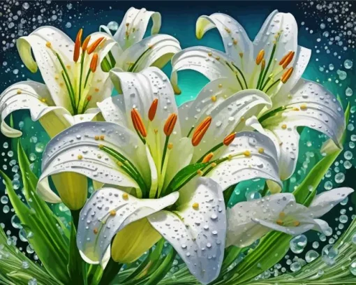 Easter Lily Flowers Diamond Painting