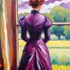 Edwardian Lady Wearing Purple Diamond Painting