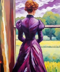Edwardian Lady Wearing Purple Diamond Painting