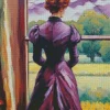 Edwardian Lady Wearing Purple Diamond Painting