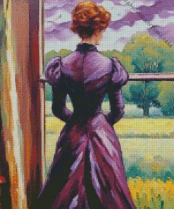 Edwardian Lady Wearing Purple Diamond Painting